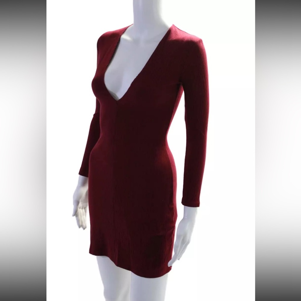 Reformation Ribbed Long Sleeve Mini Dress - Picture 2 of 4